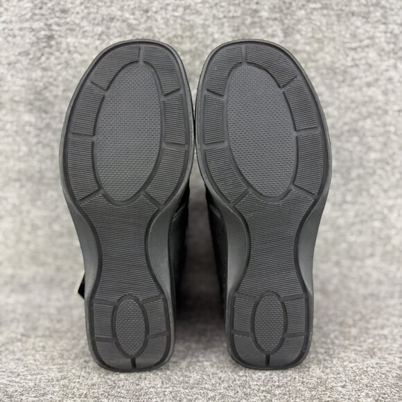 ✅Joseph Stewart Black Leather Fleece Lined Ankle Booties Women's 7 Wide*PEELING - Picture 6 of 11